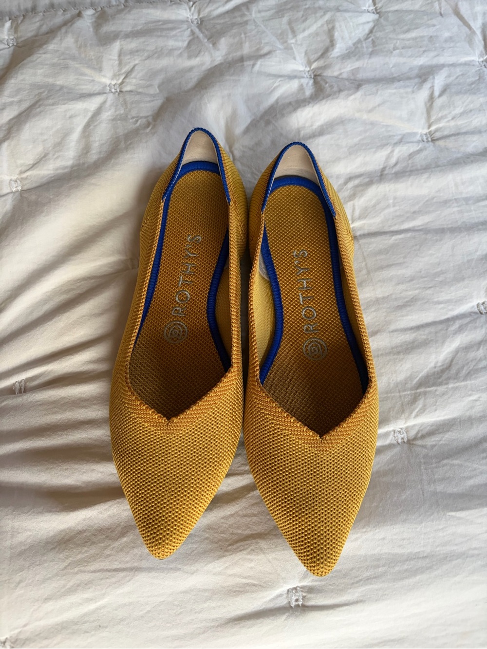 Rothy’s The Point Sunflower Yellow Pointed Knit Flats
